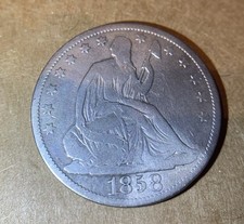 1858 O VG Seated Liberty Half Dollar VV102