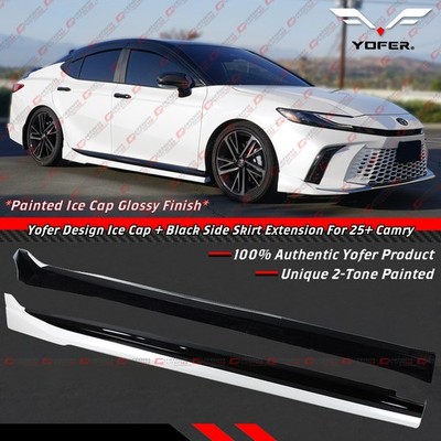 Yofer 2 Tone Ice Cap + Black JDM Side Skirt Extension For 2025-2026 Toyota Camry