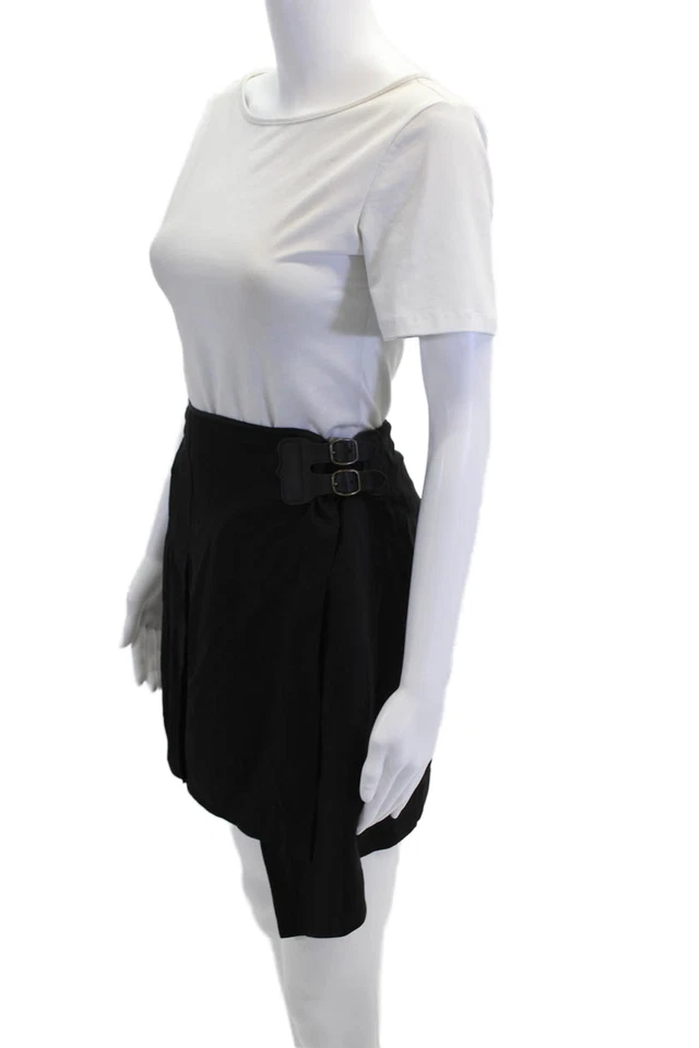 Polo Ralph Lauren Mujer Doble Hebilla Hasta la Rodilla Una Línea Falda Negra Talla 8 Foto 2 de 4