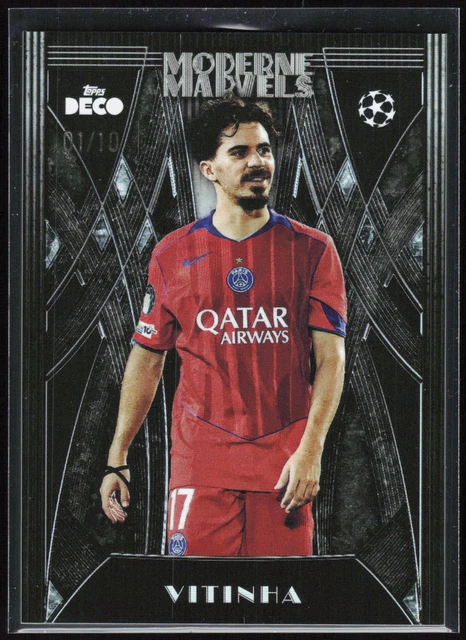 2025-26 Topps Deco UEFA Club Competitions Black Vitinha  /10 Paris Saint-Germain