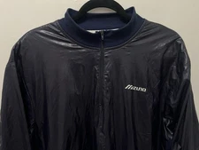 Mizuno Pullover 1/4 Zip Polyurethane XL Baseball BP Navy Warmup Vintage Made USA