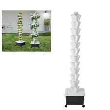 Vertical Hydroponic System Tower Garden Aeroponics Home Grow kit 12 Layer 60Pot
