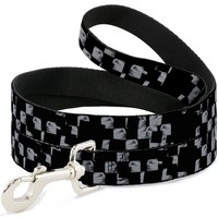 Dog Leash 6-FEET Scribble Checker Black/White (Us Import)