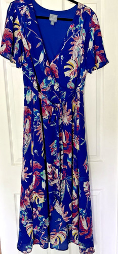 Rabbit Rabbit Rabbit Women's Dress Size 14 Multicolor Tropical Print Maxi Dress