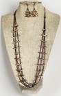 Vtg 3 Strand Bird Fetish & Shell Heishi Native Amer Necklace & Earrings 28"