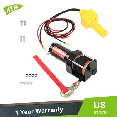 Electric Winch 3500lbs Line Pull Capacity with 3/16'' x 39 ft Synthetic Rope