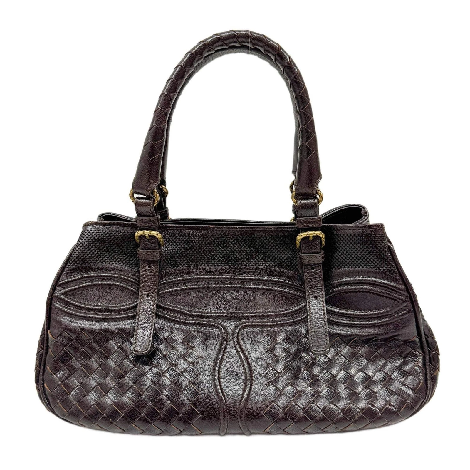 Bottega Veneta — BOTTEGA VENETA Brown Intrecciato Leather Shoulder Bag