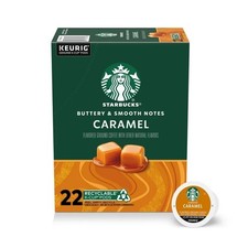 Starbucks Caramel, Hot or Iced Coffee, Flavored K-Cup Coffee Pods, 22 Count