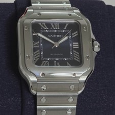 Cartier Santos De Cartier MEDIUM 35.1 mm WSSA0063 4075 Steel Roman Blue Dial B&P