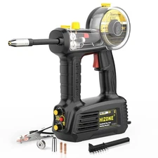 Hand Held MIG Welder Machine 110V, HIZONE 100A Flux Core Portable Welding Machin