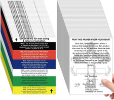 150Pcs Plan of Salvation Cards – Bible Gospel Tracts, Pocket Prayer Cards, Mini 