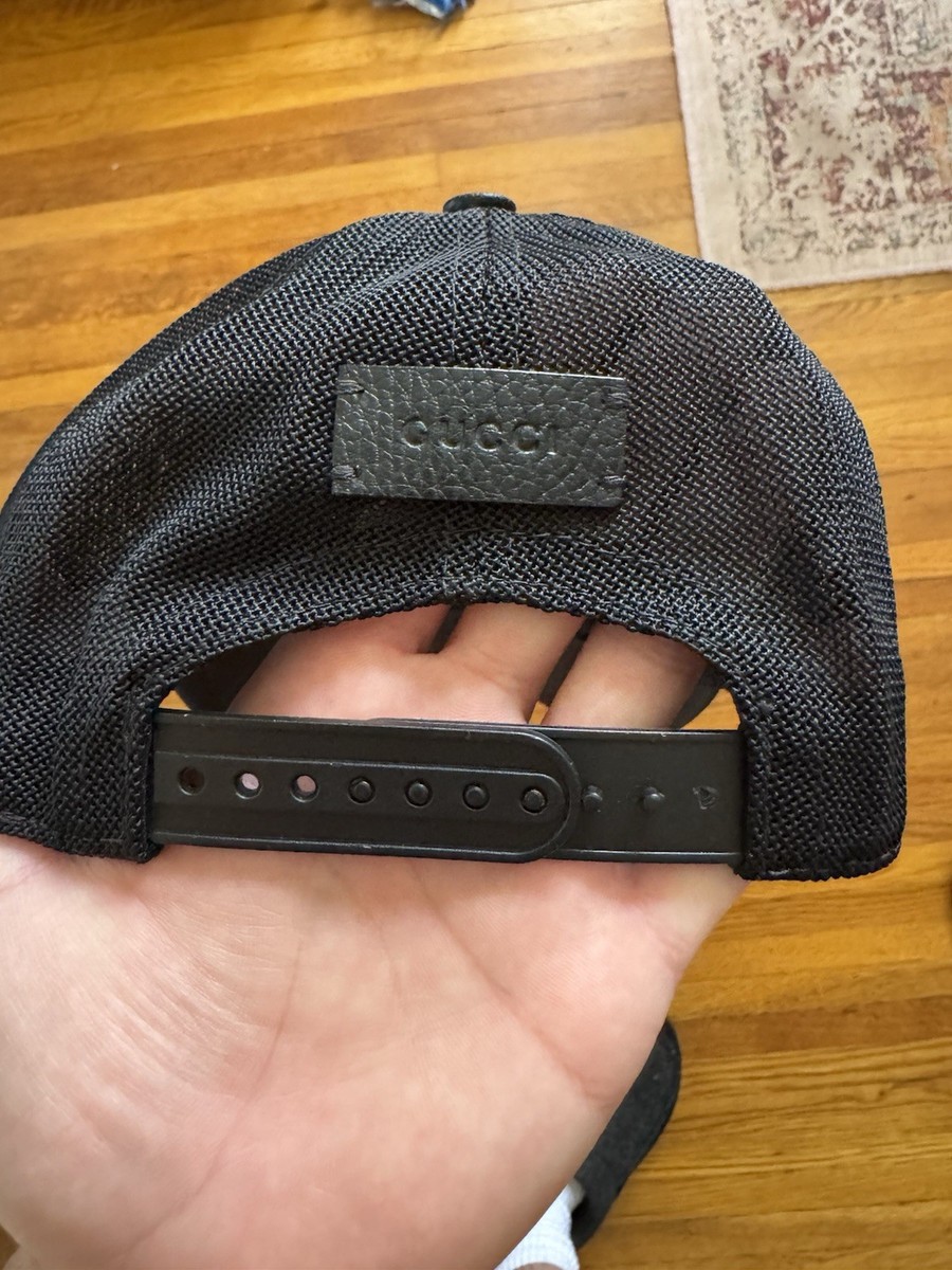GUCCI ブラック GGパターン メッシュキャップ M Gucci GG Monogram Nylon Mesh Back Baseball Cap | eBay