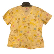 Wonderful World of Disney Tinker Bell Scrub Top Women's Size Medium Fairytales
