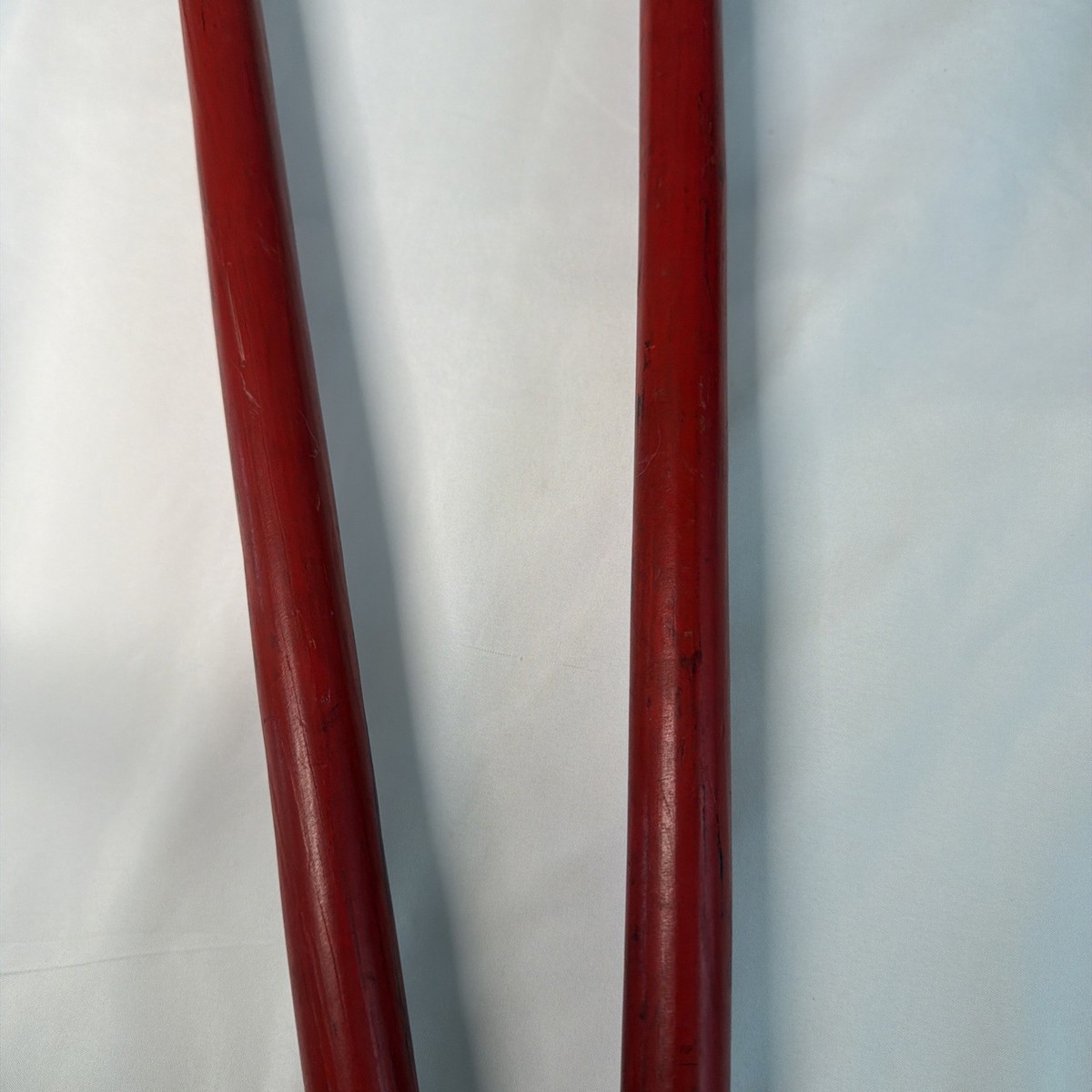 2 Vintage Riding Horse Hobby Toy Wood Wooden Red Stick Antique