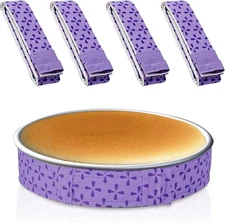 4 Pack Cake Baking Strips Moisture Dampen Bands Cotton Even Bake Cake Pan