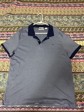 calvin klein liquid touch polo XL Light Blue With Navy Pin Stripes  Nice 
