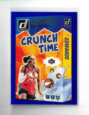 2025 Panini Donruss WNBA - Crunch Time Aaliyah Edwards #4 Press Proof Blue