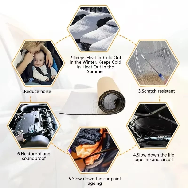 Isolant Thermique Et Acoustique En Aluminium 50x200 Cm 10 Mm Pour Voiture Portes - Photo 3/4