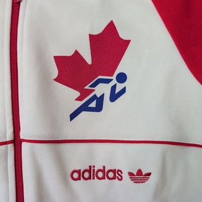 adidas Olympics Canada National Team Track Jacket Size S Red White