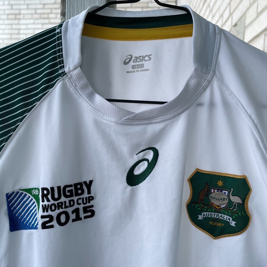 Asics Australia Rugby World Cup 2015 Jersey – White/Green – Size XL thumbnail 5