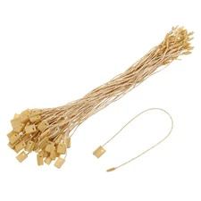 140Pcs Nylon Hang Tag String 6.7" Snap Lock Pins Loop Price Tag Earthy Yellow