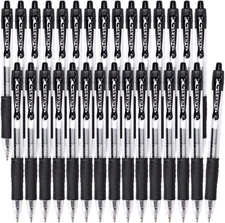 Gel Pens, 30 Pack Black Gel Pen Fine Point, Retractable Gel Ink Rollerball Pens