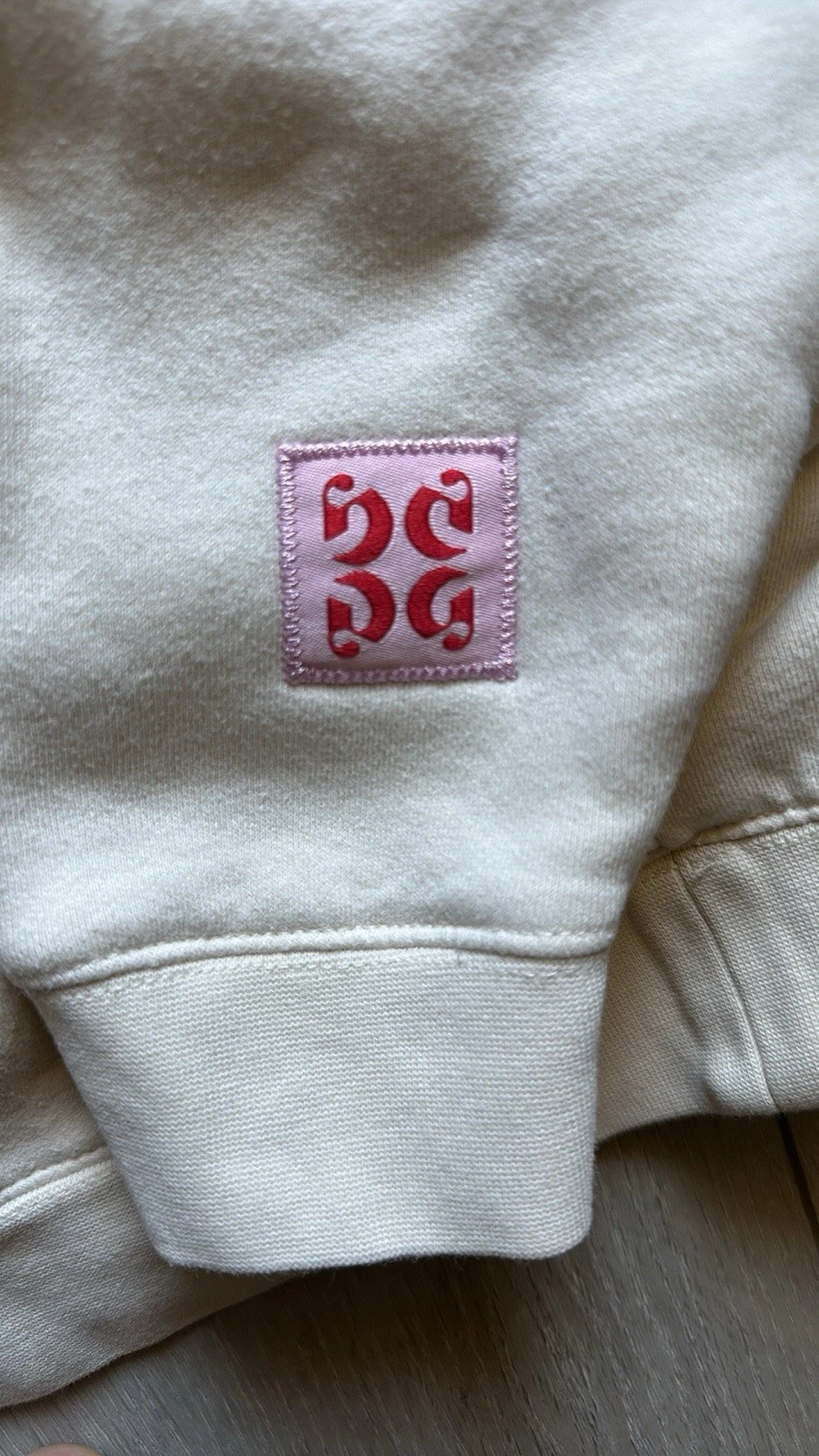 OFF WHITE Felpa con cappuccio Glossier edizione limitata bianco sporco taglia media