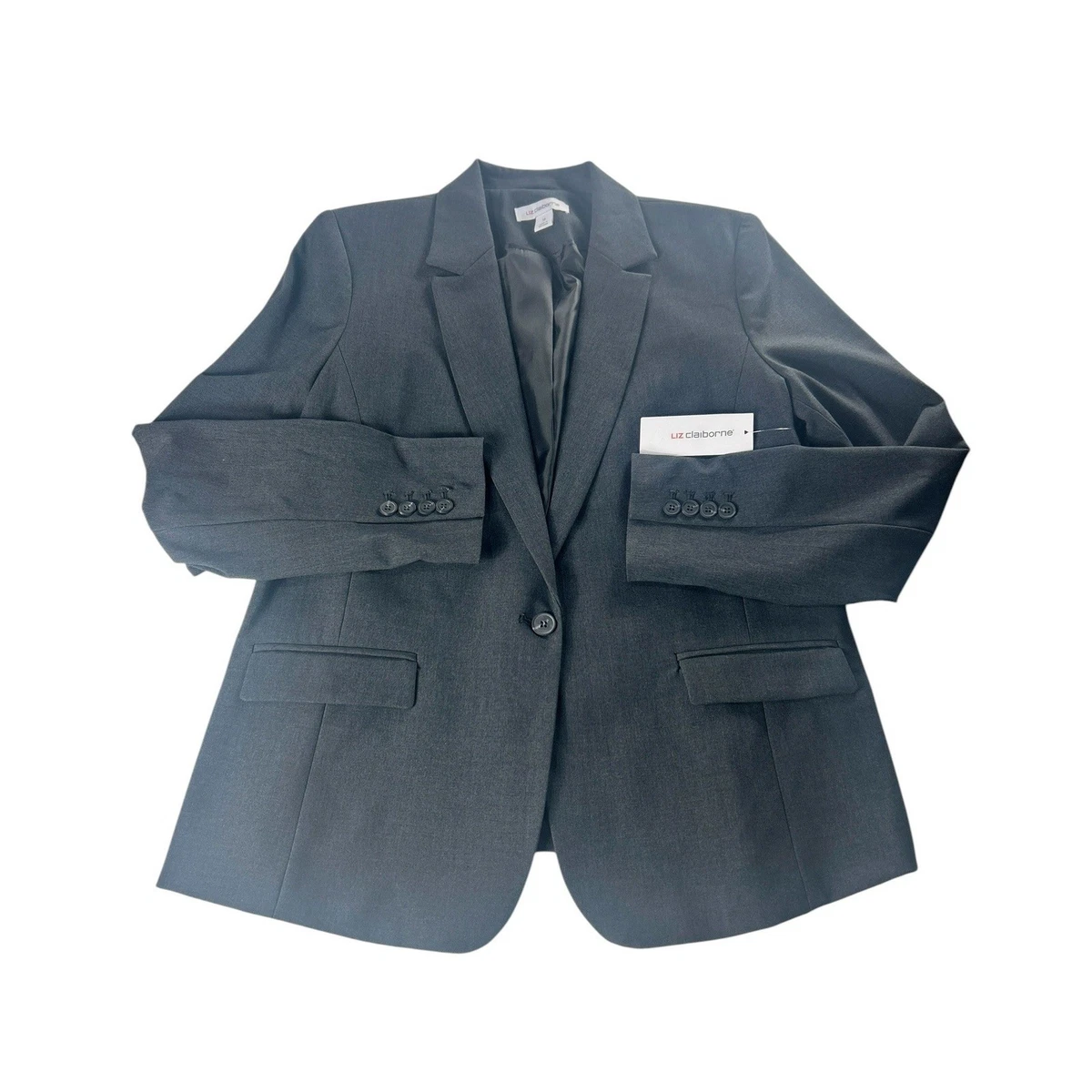 Vintage 90s Axcess Liz Claiborne Grey Suit 42R