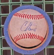 Autographed Baseball game used CONNOR STAINE Colorado Rockies 