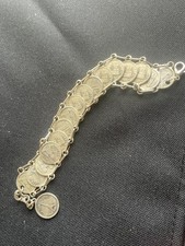 Vintage 1950s Paris Silver Toned Souvenir Bracelet Eiffel Tower, Notre Dame etc