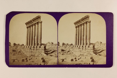 Photo Stéréo Vintage Ruines Romantiques Normandie France - Tirage Albumine C1865 - Procédé Ancien - Occasion
