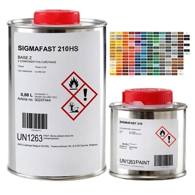 PPG SIGMA COATINGS Sigmafast 210 HS Korrosionsschutz Farbe für Stahl Metall Verzinkt für Zäune 1 L