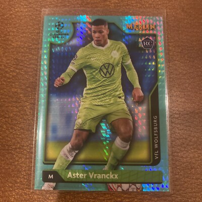 2021-22 Merlin Chrome UEFA Teal Hyper Rookie Aster Vranckx VFL Wolfsburg