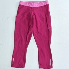 Nike Pink Cropped Leggings Medium Just Do It Print On Waist Band
