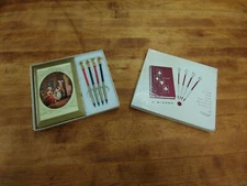 Vintage Stylecraft Bridge Scorepad Set w/ 4 Graphite Pencils Card Suit Themed