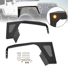 off-road Steel Fender Flares Armor Guard w/Light for 97-06 Jeep Wrangler TJ
