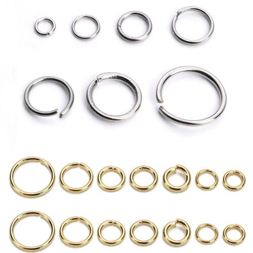 Otwarty pierścionek ze stali nierdzewnej - złoty srebrny kolor podwójna pętla dzielone pierścienie 1-pak - Zdjęcie 1 z 27