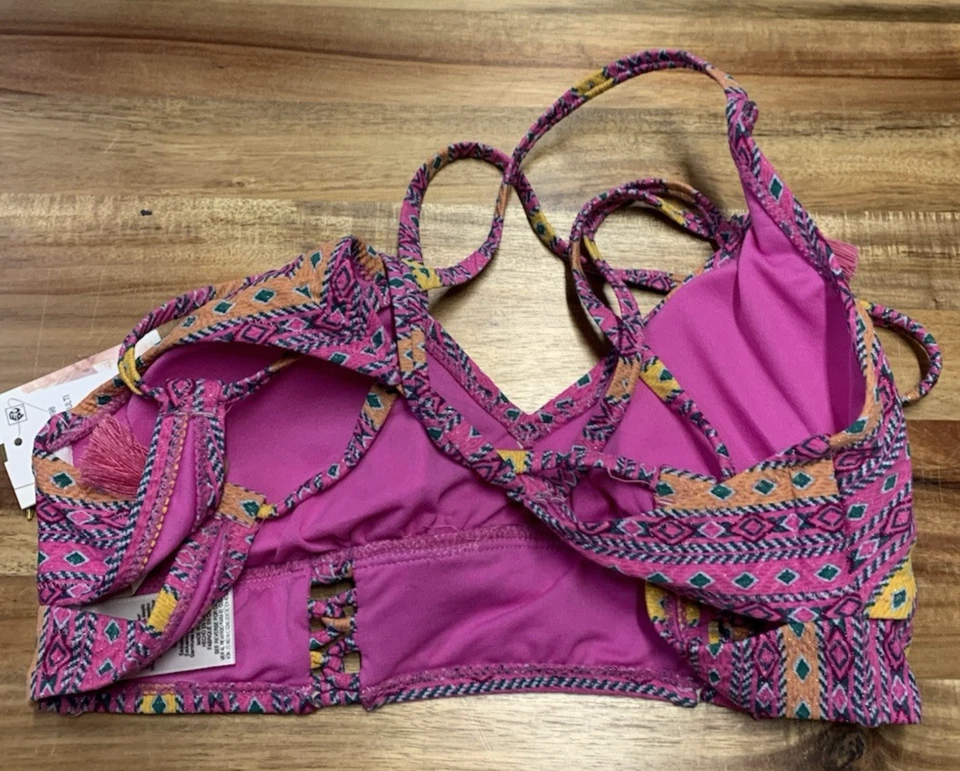 Top de Bikini Jessica Simpson Grande Brillante Recortado Tulipán NUEVO Foto 3 de 4