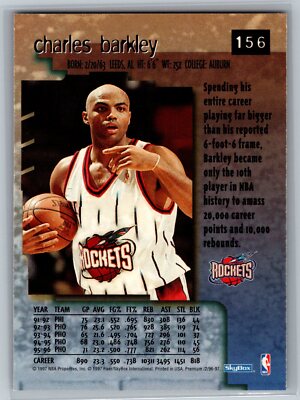 1996 SkyBox Premium Basketball #156 Charles Barkley HOF Houston