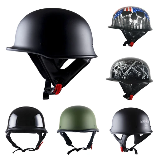 DOT 1Storm Motorcycle Half Face Helmet Mopeds Scooter Novelty German Matt Black