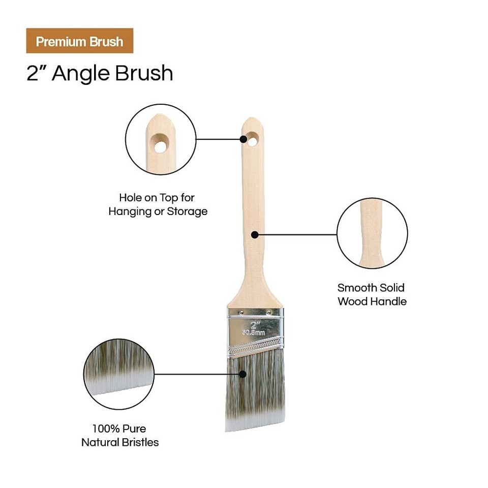 Vermeer Paint Brushes 5Pack Angle Brushes in Assorted Sizes for All