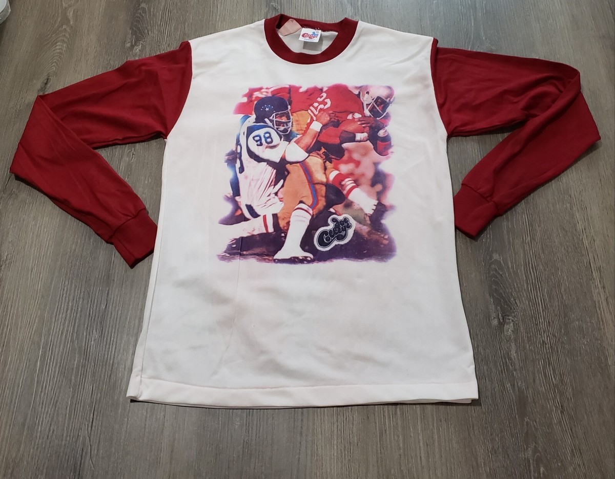 VTG 70s Campus Joe College Football Ringer TShirt BOYS Sz 18 