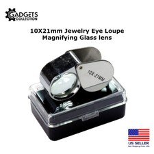10X 21mm Jewelers Jewelry Eye Loupe Optical Vision Reading Magnifying Glass Lens