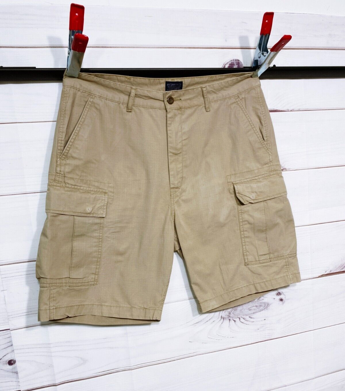 Levi's Mens Cargo Shorts Size 36 Beige High Rise Pock… Gem