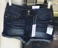 Rue21 sz 0 Mid Rise Shortie Blue Denim Cuffed Shorts D4 2