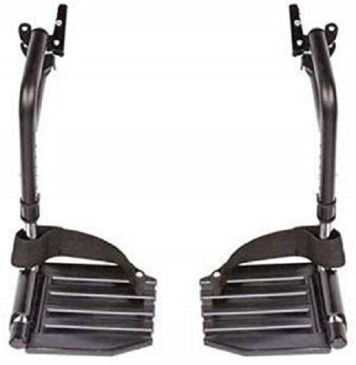 Footrest With Heel Loops Black  For Standard Wheelchairs