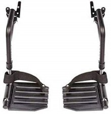 Wheelchair Footrest with Heel Loops Black  for Standard Wheelchairs