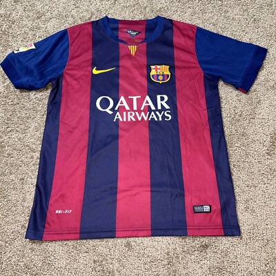 Barcelona FCB Qatar Airways Unicef Nike Suarez #9 Jersey Mens M