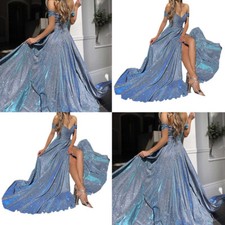 Blue wedding formal dress Blue evening party long evening party prom shimmering