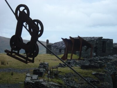Foto 6x4 Blondin Seilbahn Dinorwic zum Transport von Materialien aus einem s c2007